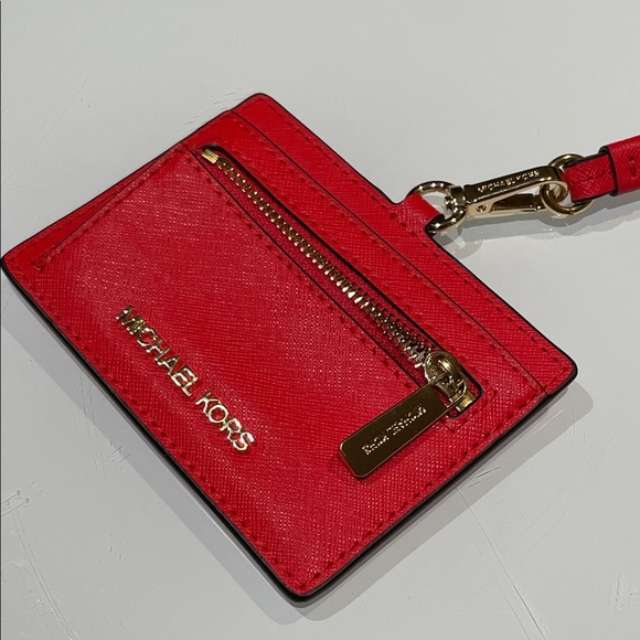 *NEW* Michael Kors JET SET TRAVEL Saffiano Leather Card Holder with Lanyard - Picture 10 of 15